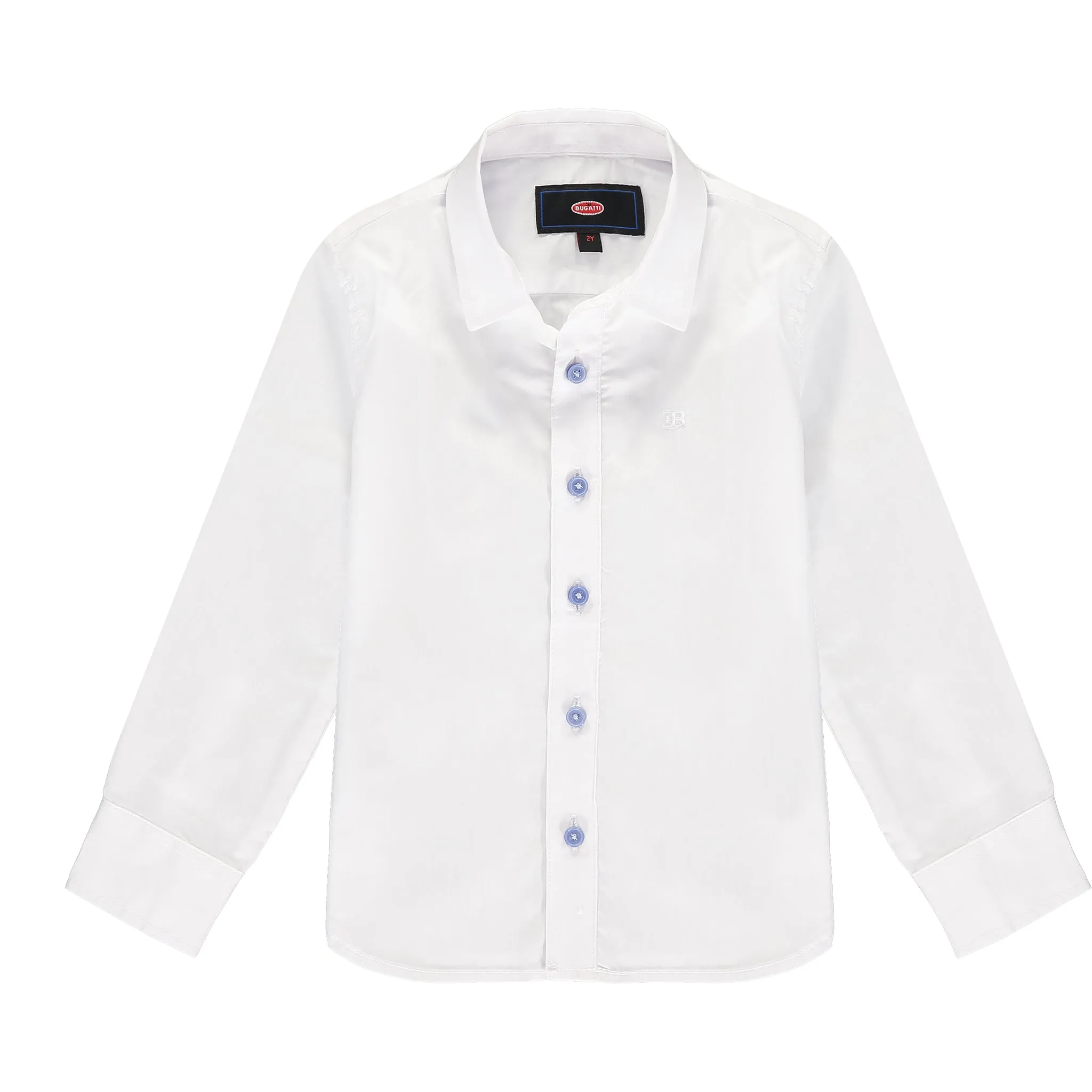 Boys Smart White Cotton Long Sleeved Shirt