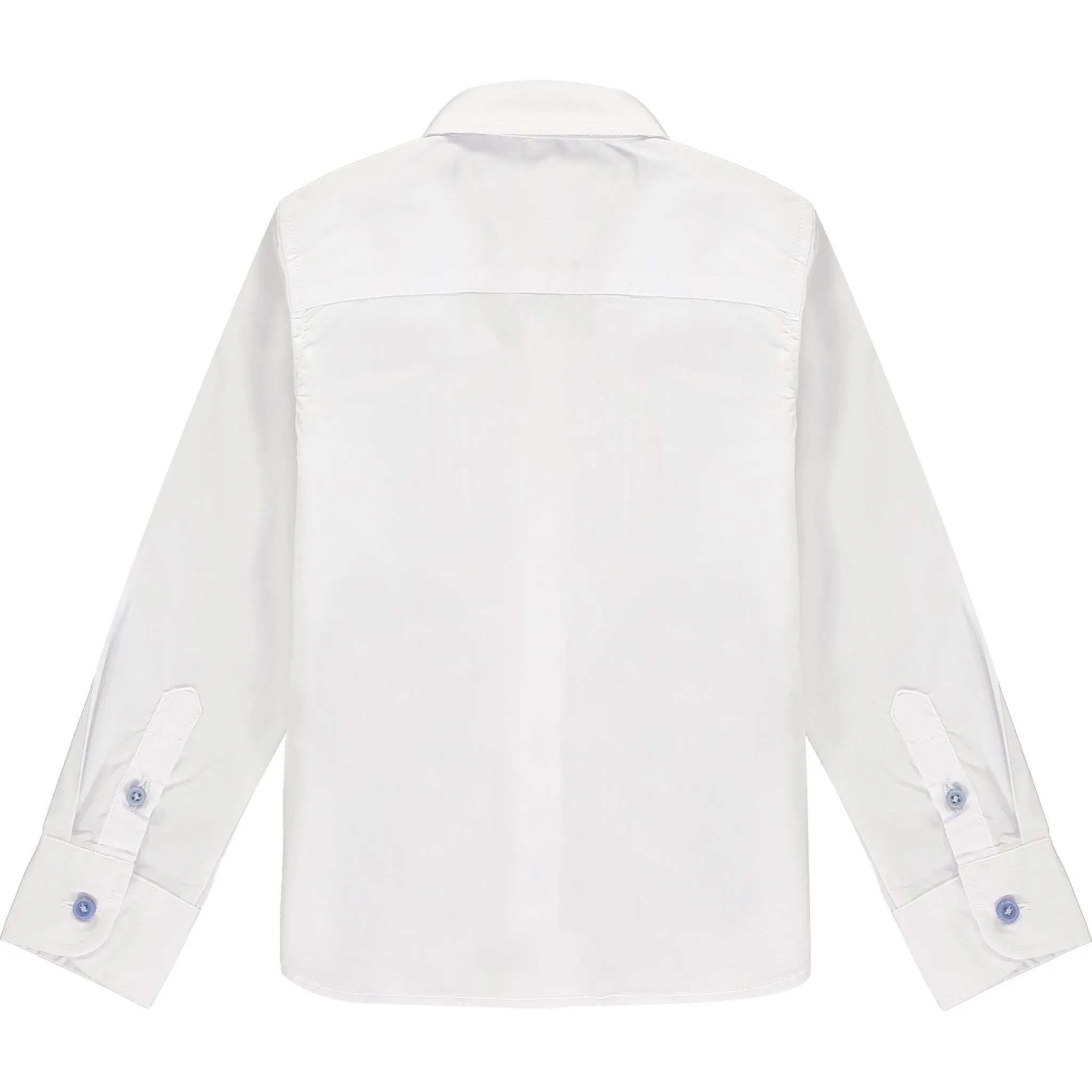Boys Smart White Cotton Long Sleeved Shirt
