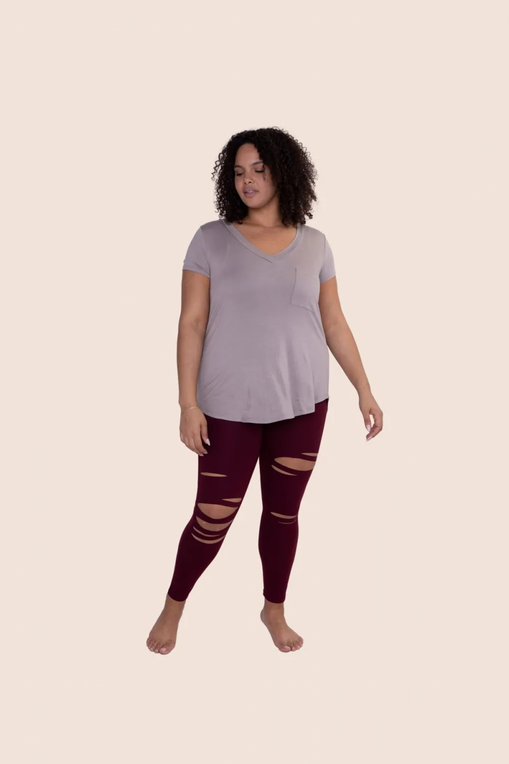Brandy Curvy Laser Cut Highwaist Leggings