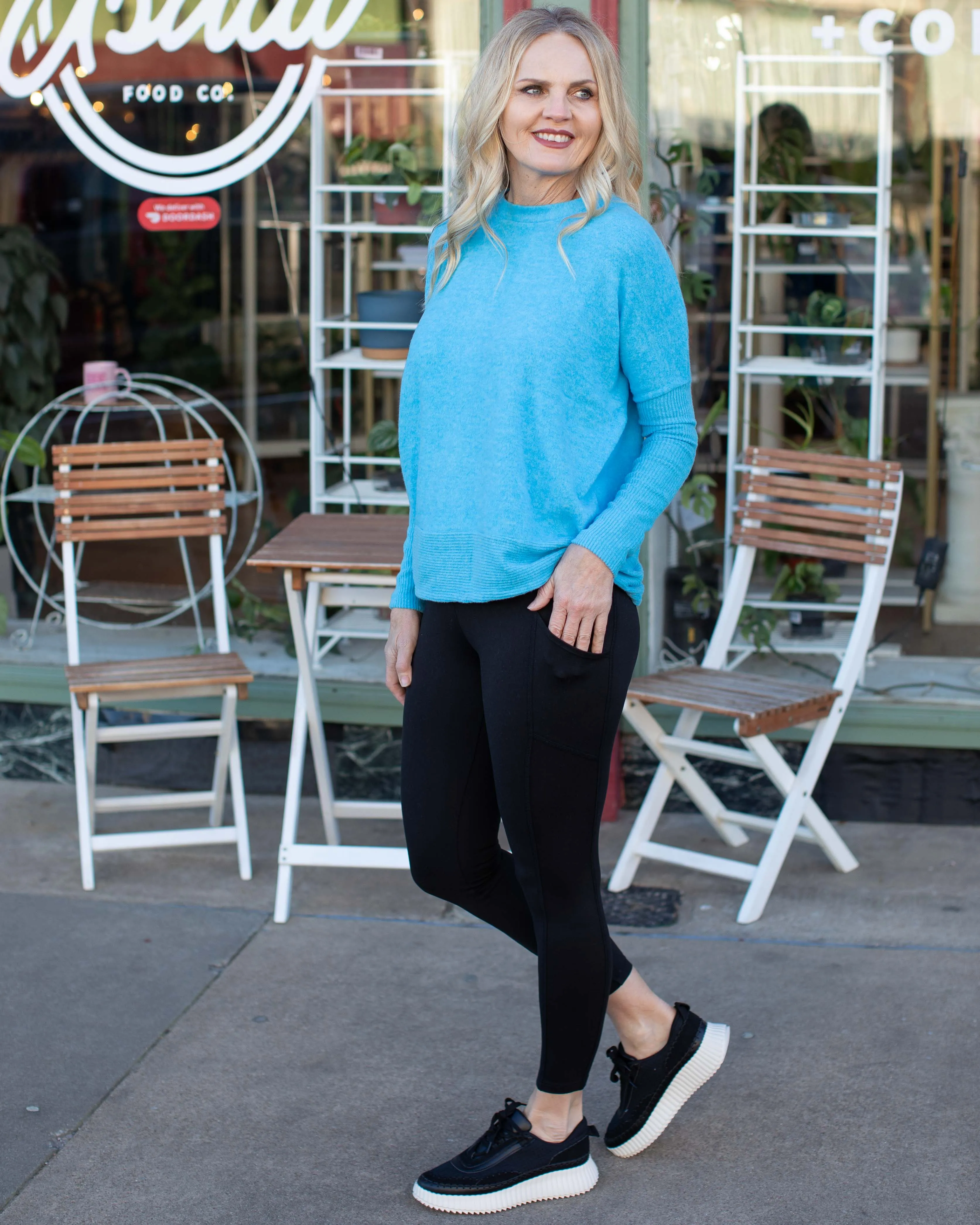 BRUSHED MICROFIBER LEGGINGS WITH POCKETS