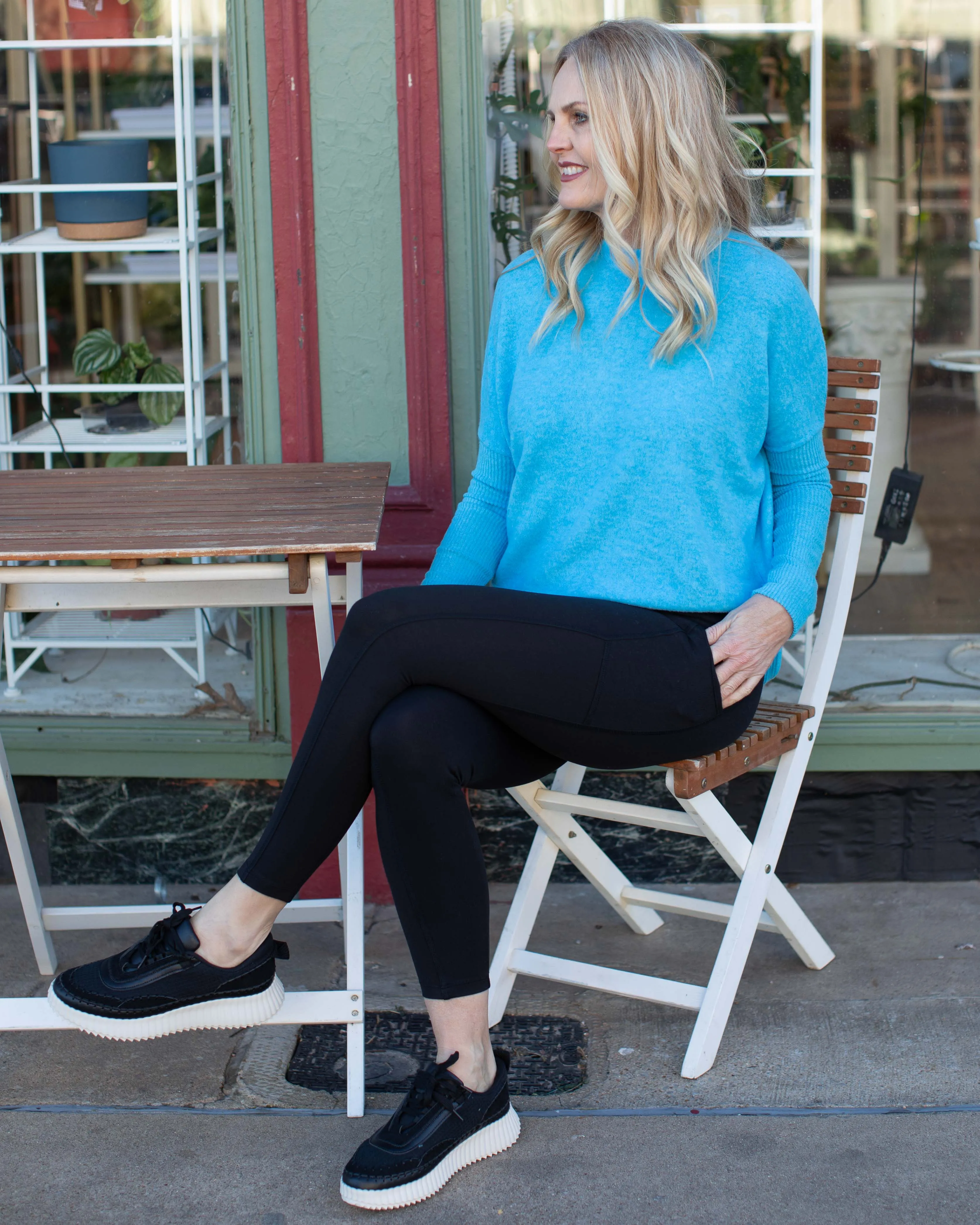 BRUSHED MICROFIBER LEGGINGS WITH POCKETS