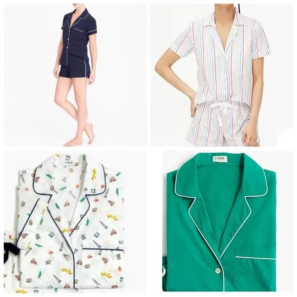 Bundle of J Crew Short Sleeve Cotton Pajama Tops XS