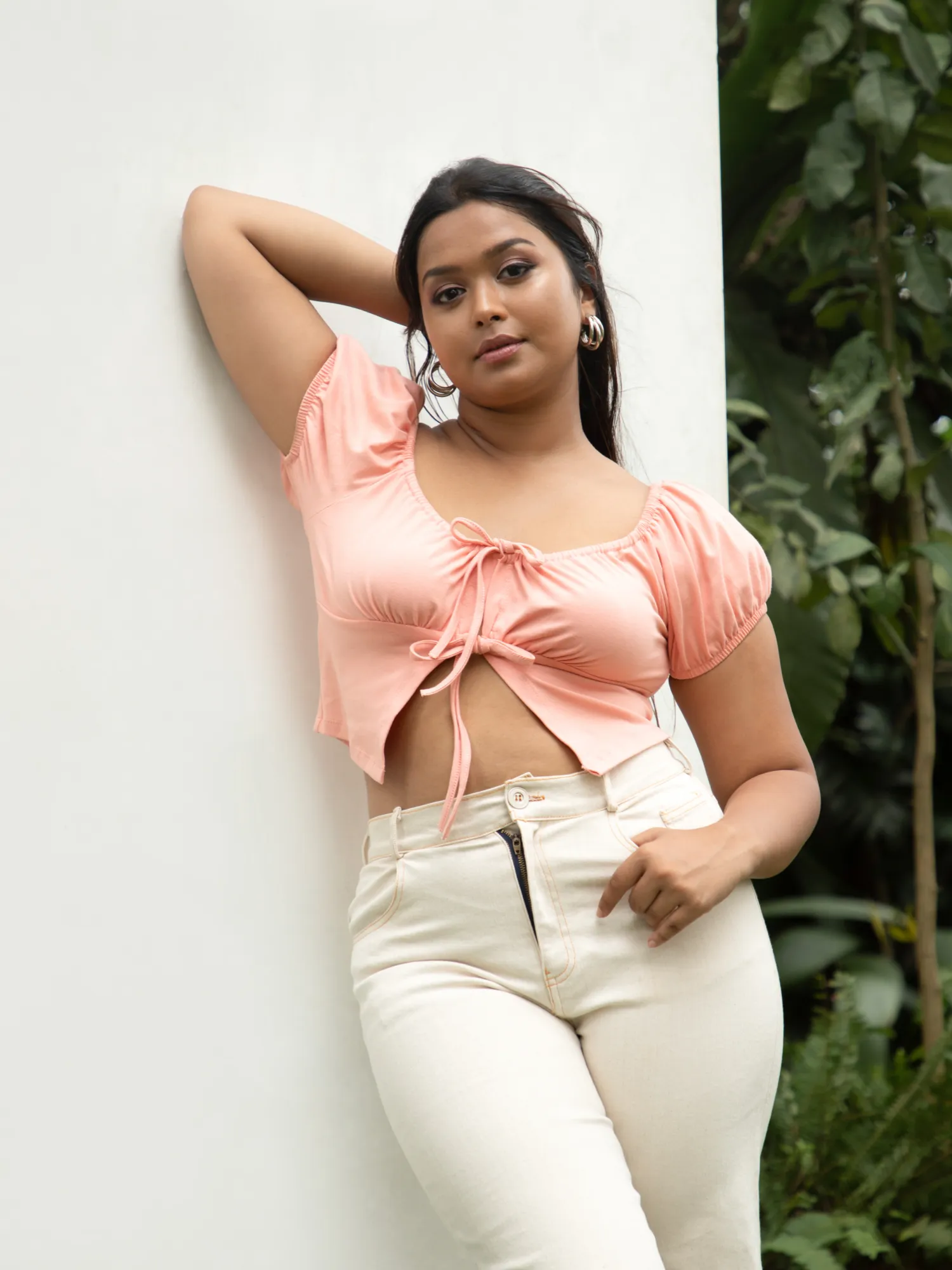 Bustier Detail Front Tieup Crop Top