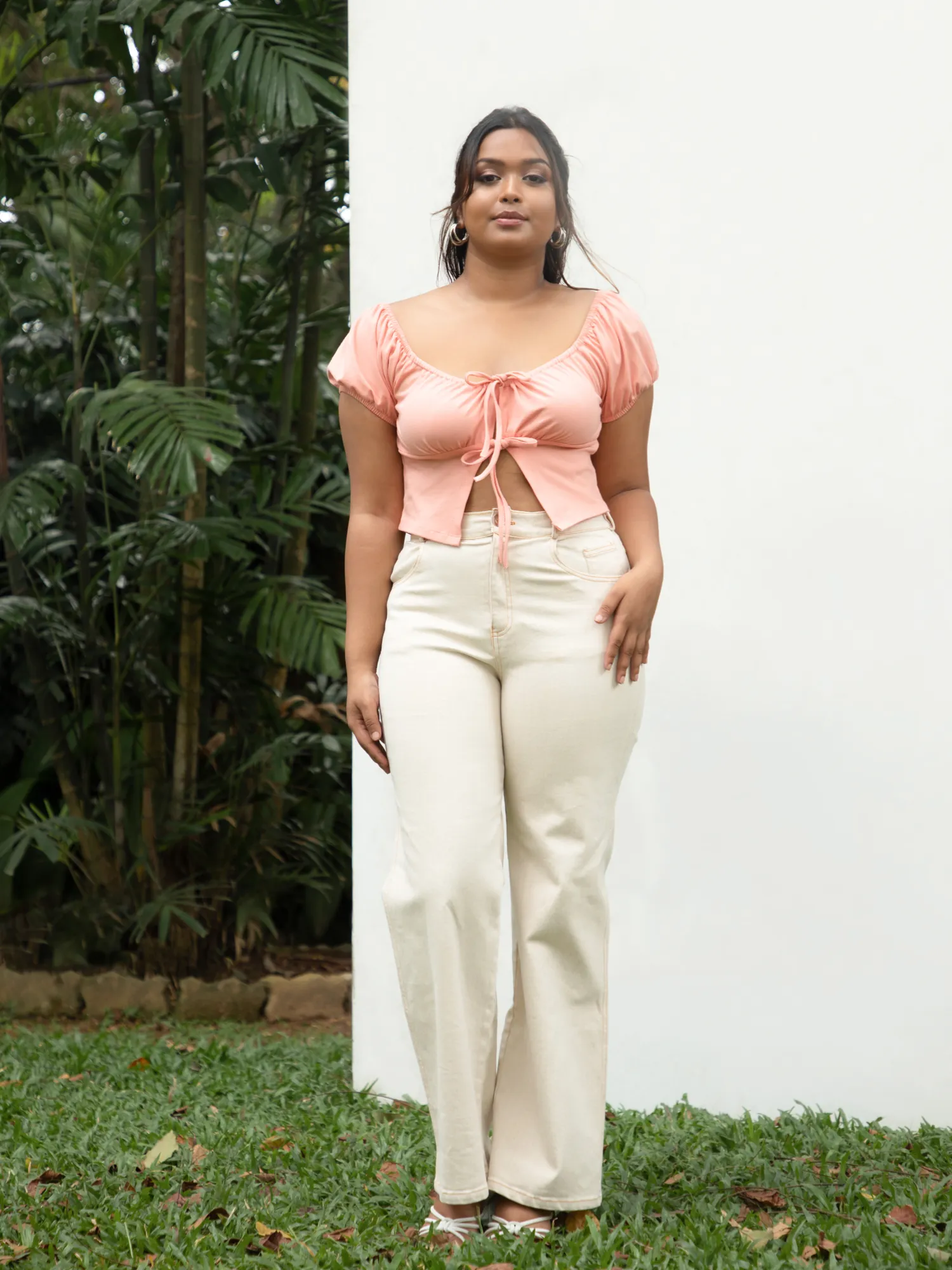 Bustier Detail Front Tieup Crop Top