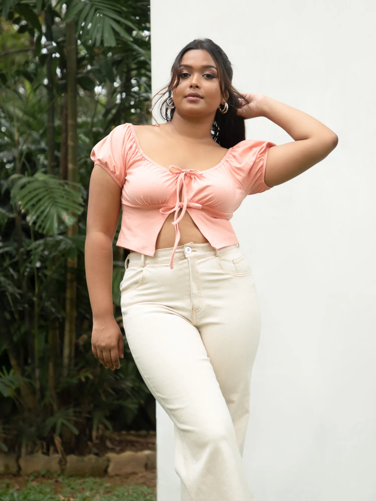 Bustier Detail Front Tieup Crop Top