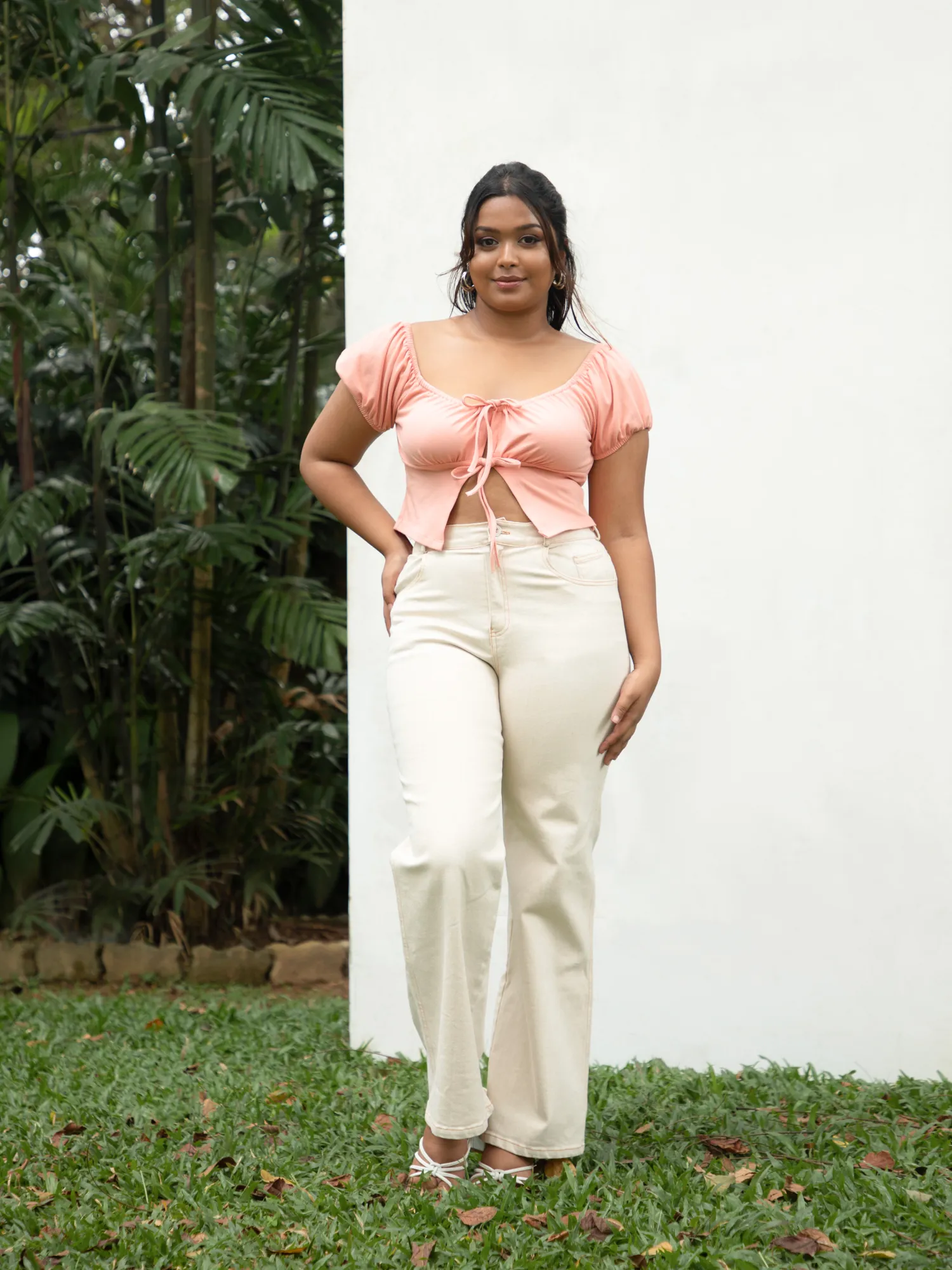 Bustier Detail Front Tieup Crop Top