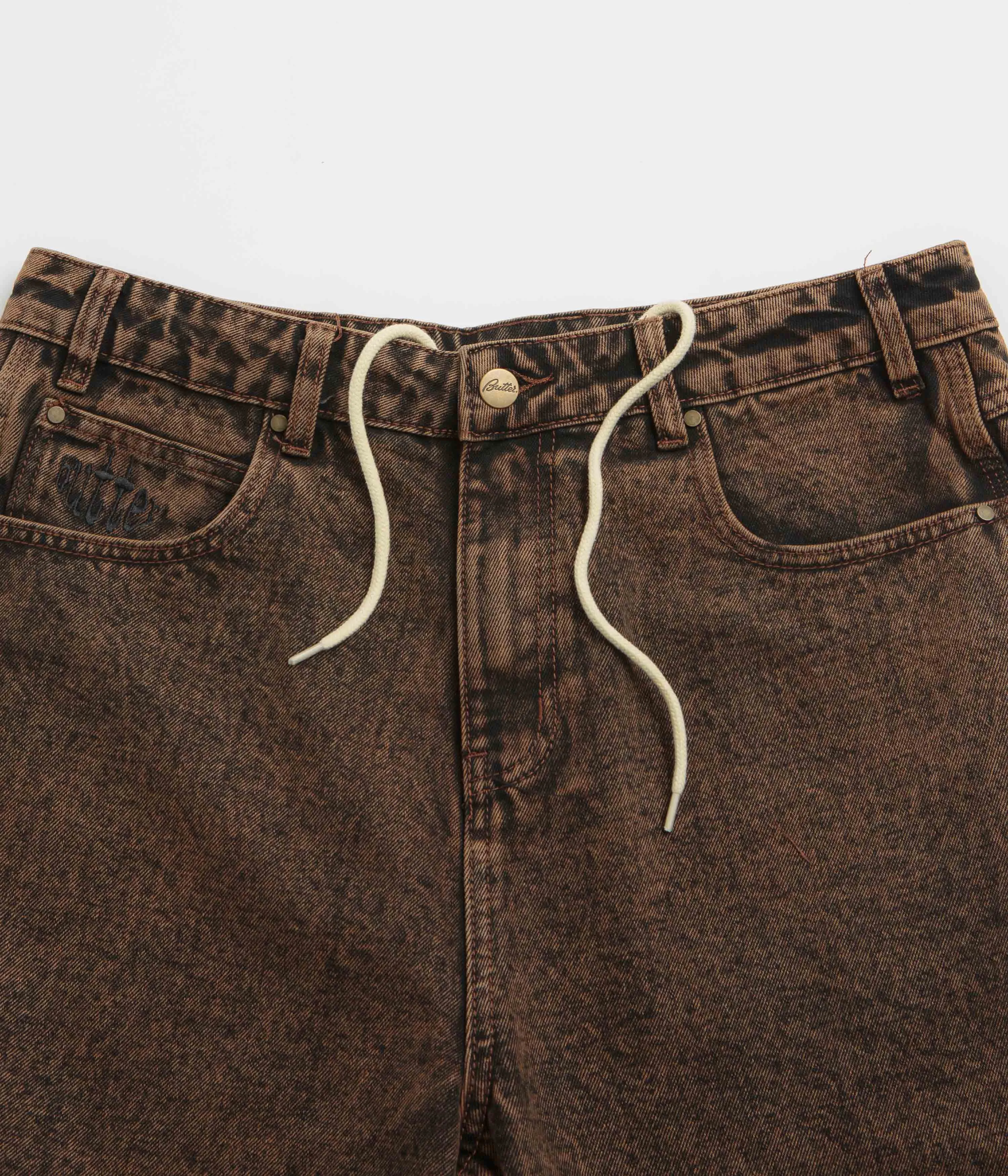 Butter Goods Spider Denim Shorts - Acid Brown
