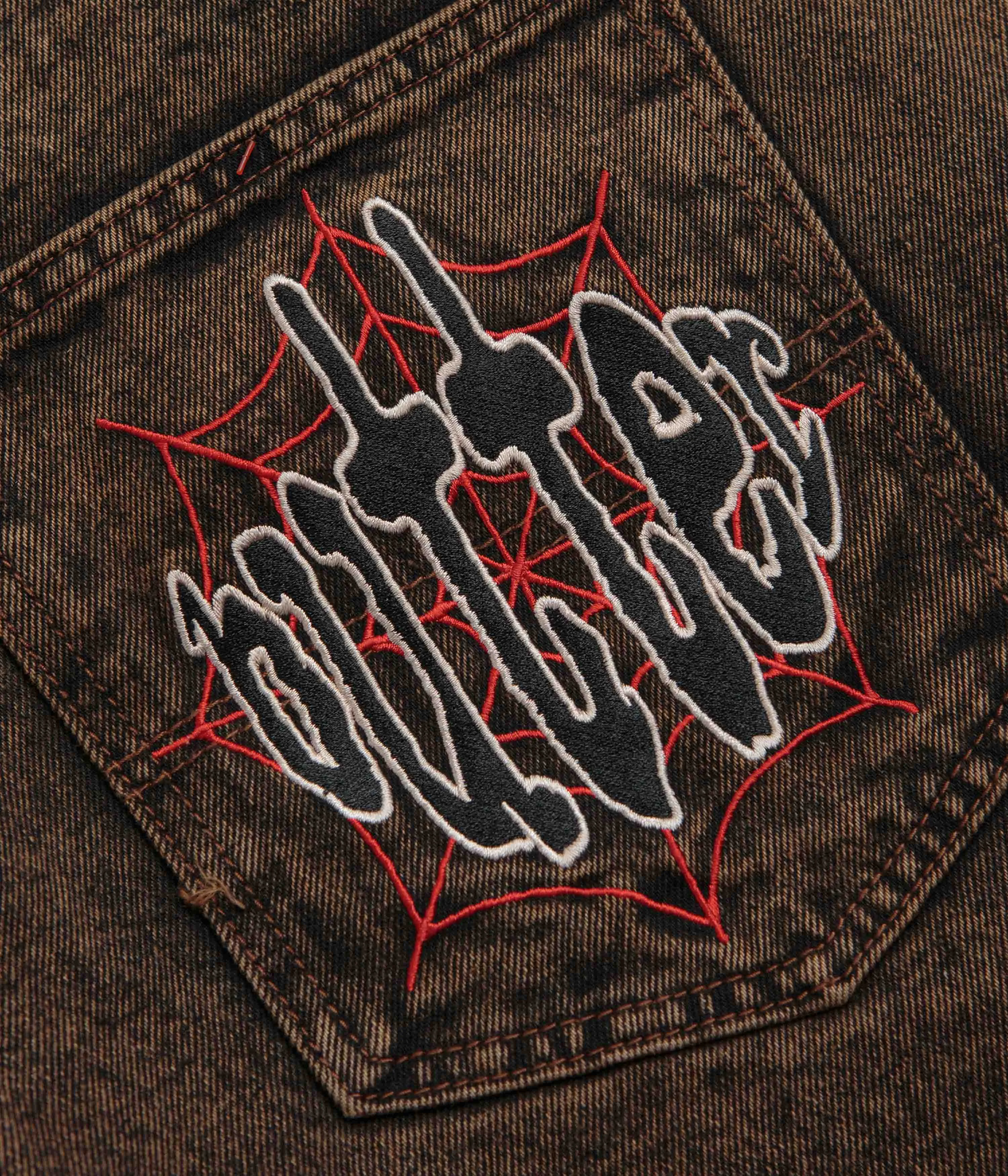 Butter Goods Spider Denim Shorts - Acid Brown