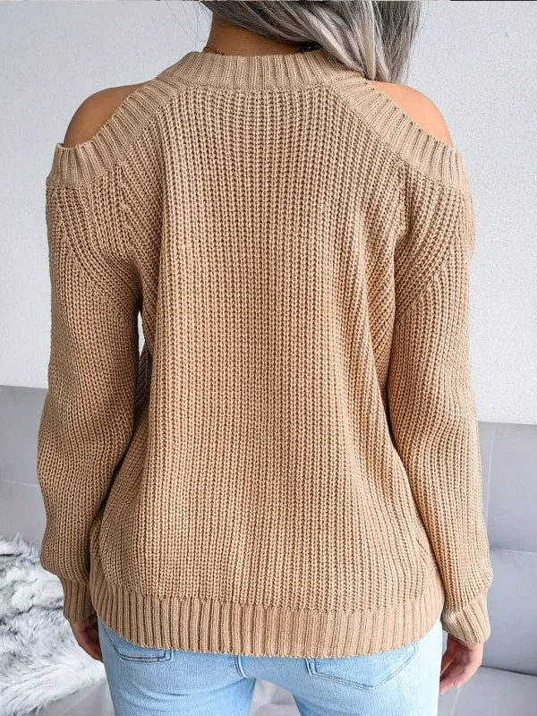 Casual Off The Shoulder Blouse Tops Knitted Sweater