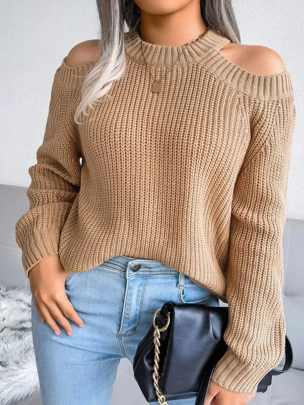 Casual Off The Shoulder Blouse Tops Knitted Sweater