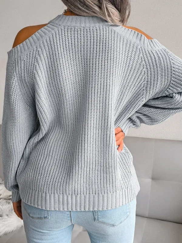 Casual Off The Shoulder Blouse Tops Knitted Sweater