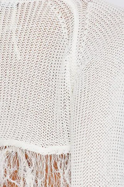 Catch a Glimpse Distressed Frayed Micro Crop Top - Ivory -
