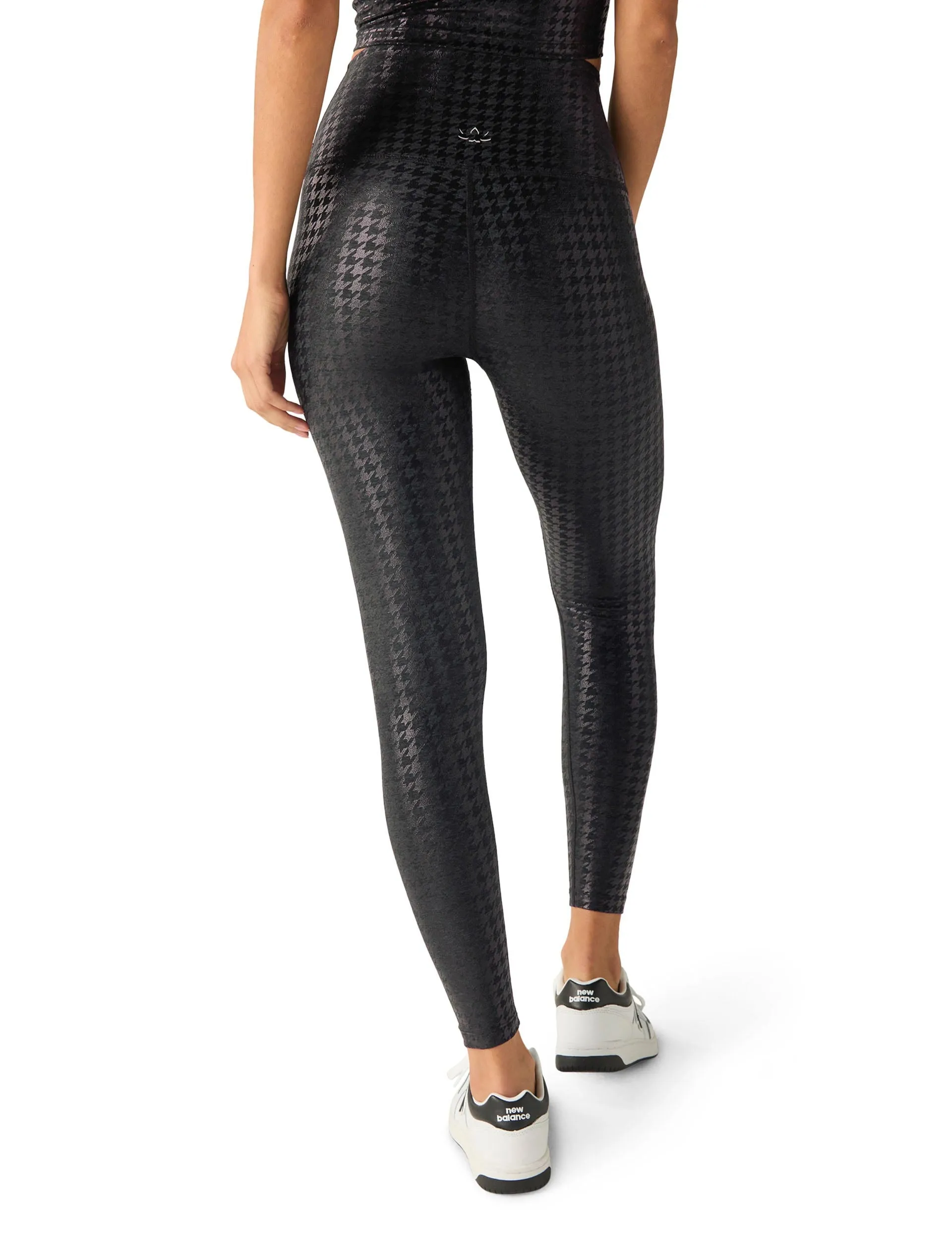 CAUGHT IN THE MIDI HIGH WAISTED LEGGINGHOUNDSTOOTH BLACK