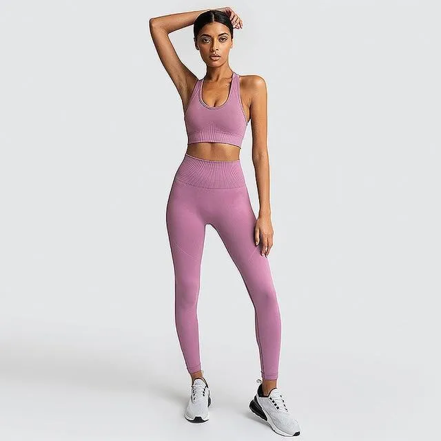 Chaturanga Bra and Legging Set - Pink