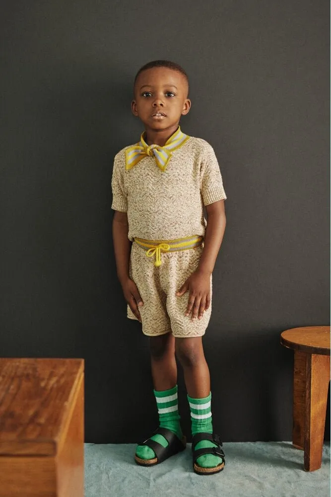 Chevron Boxer Shorts in Cedar Marl by Misha & Puff