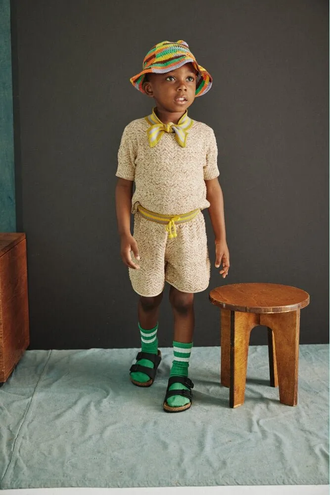 Chevron Boxer Shorts in Cedar Marl by Misha & Puff