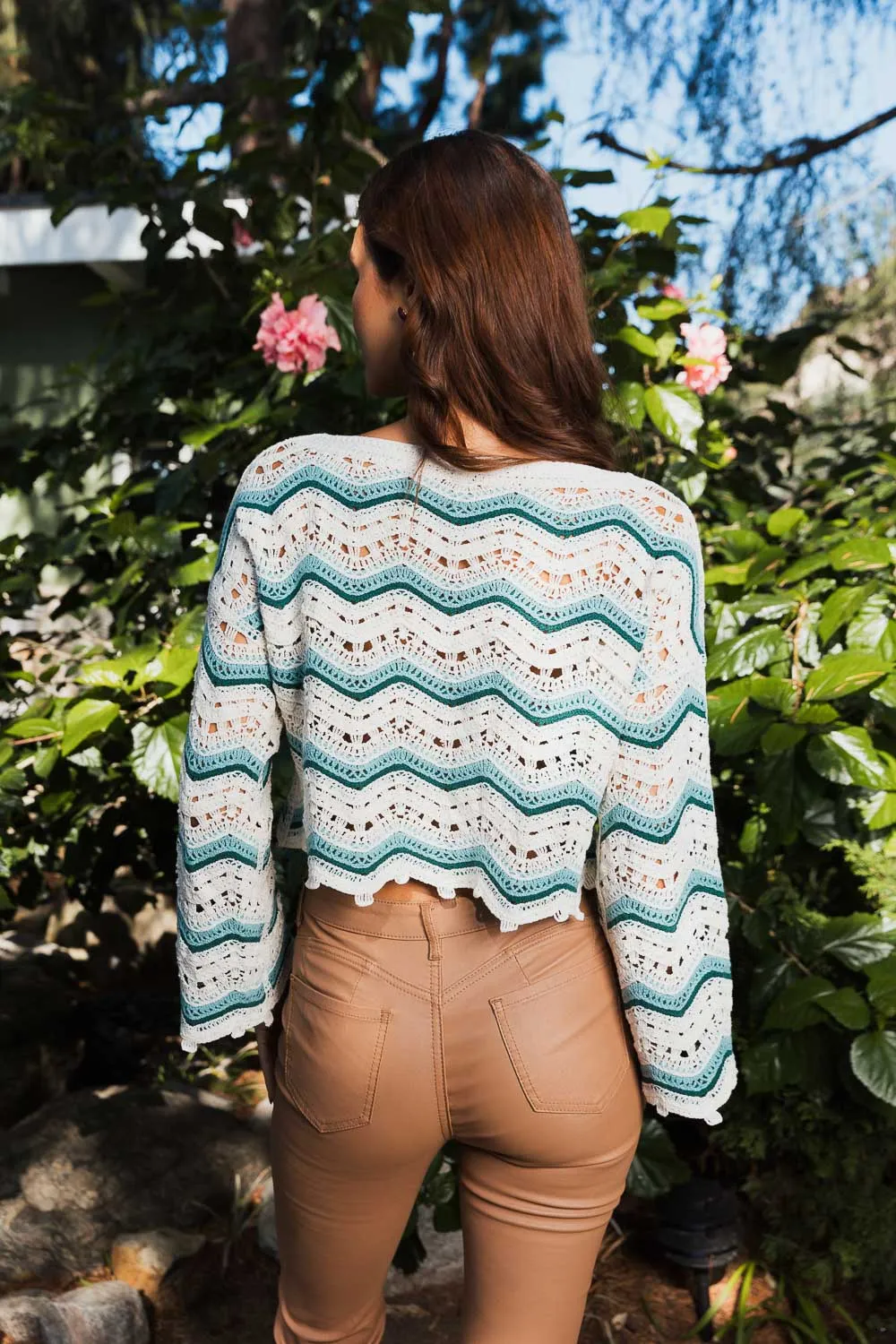 Chevron Chic Flare Crop Tops.