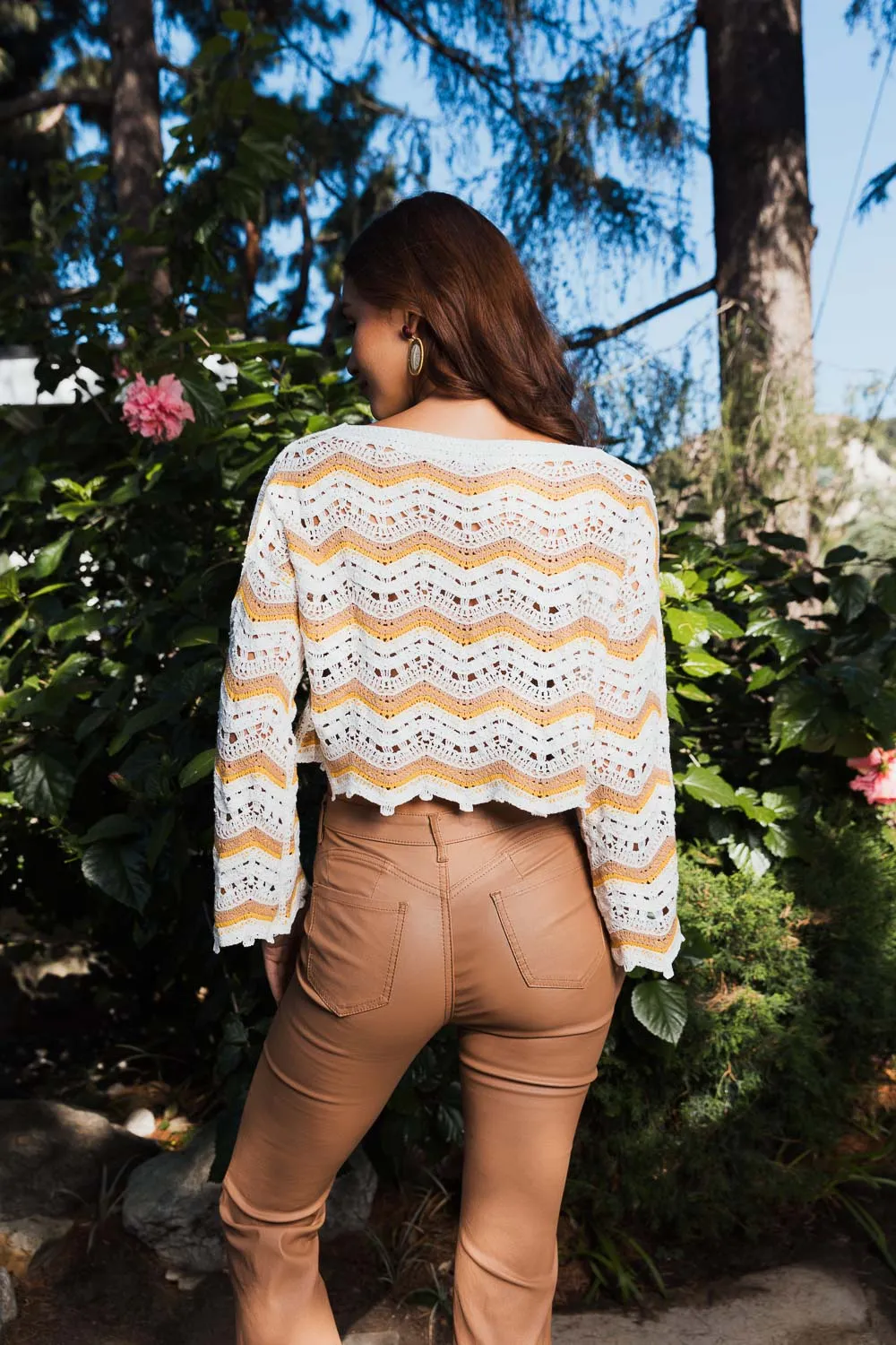 Chevron Chic Flare Crop Tops.