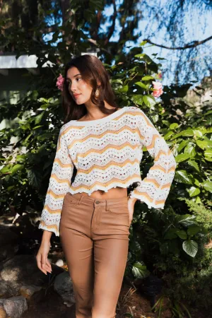 Chevron Chic Flare Crop Tops.