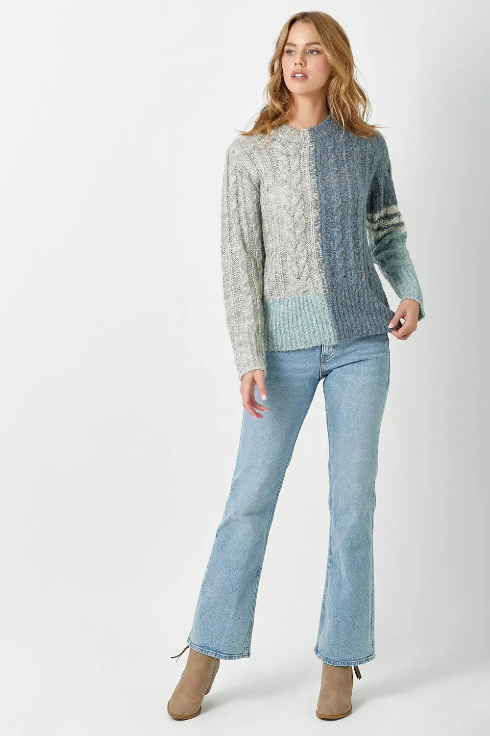 Color Block Pullover Sweater