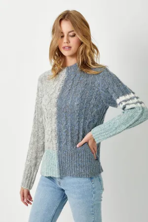 Color Block Pullover Sweater