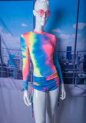Cotton Candy Tie Dye Bodysuit & Shorts Set