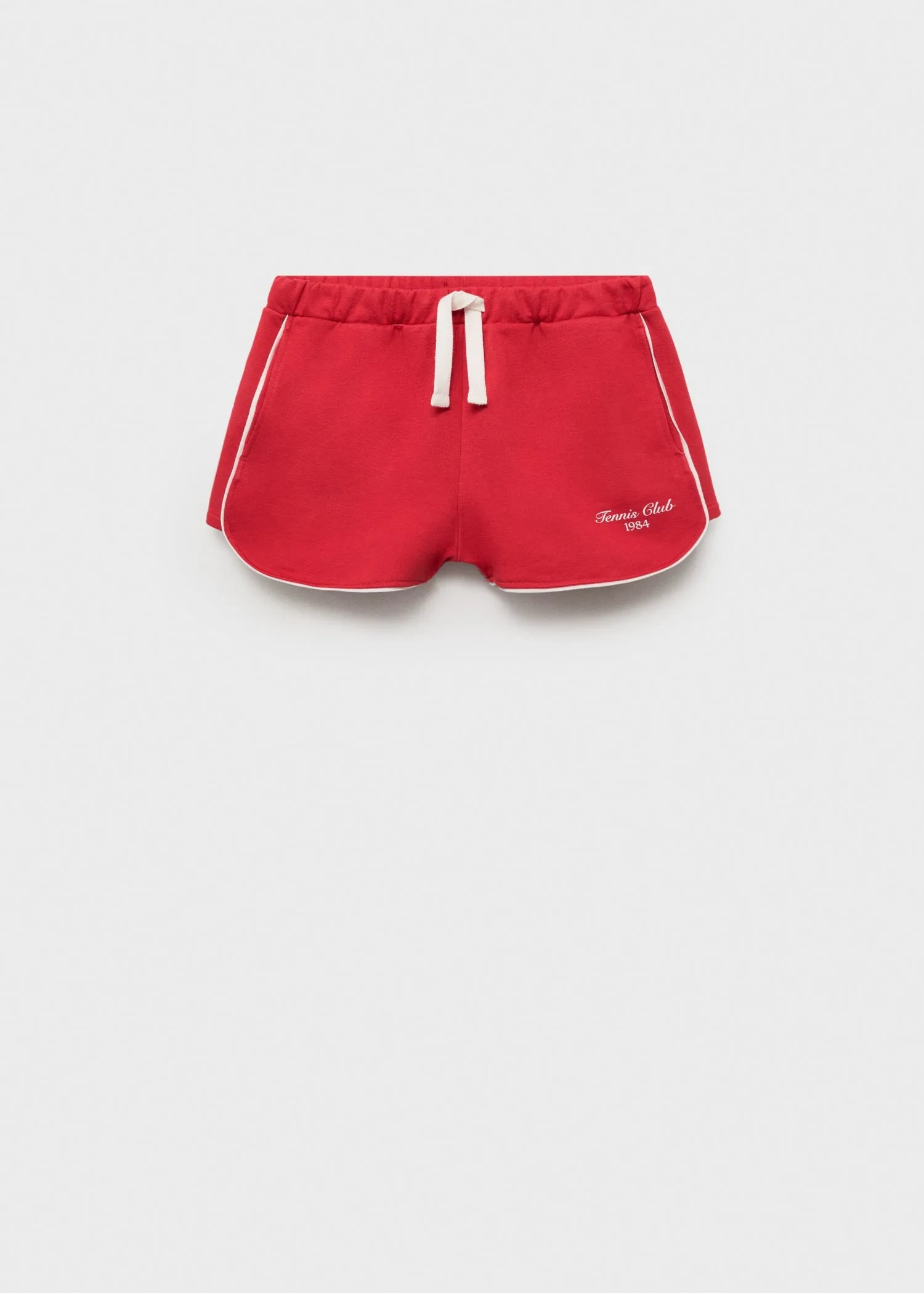 Cotton shorts with printed message