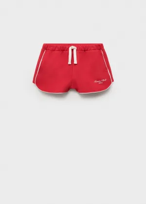 Cotton shorts with printed message
