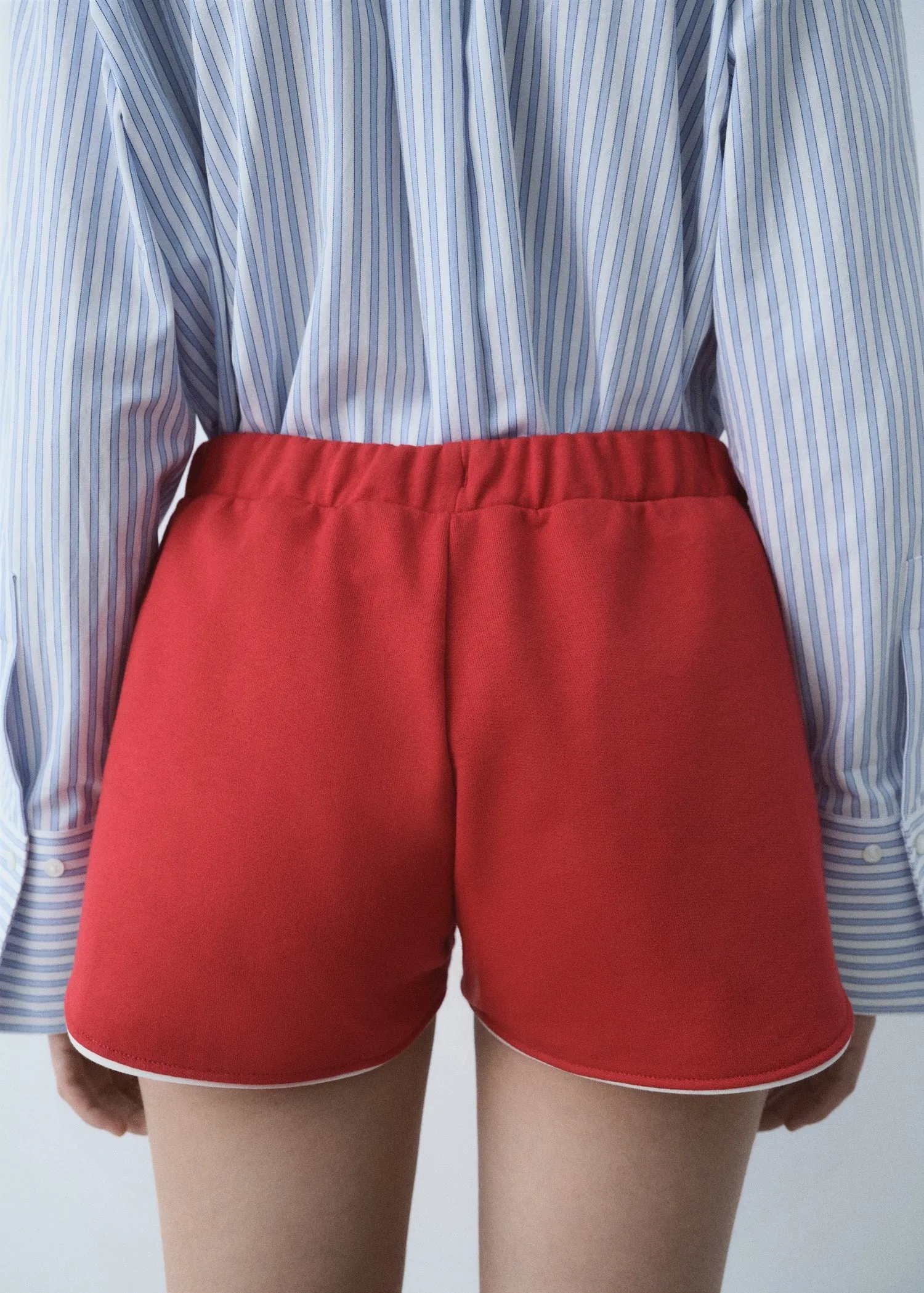 Cotton shorts with printed message