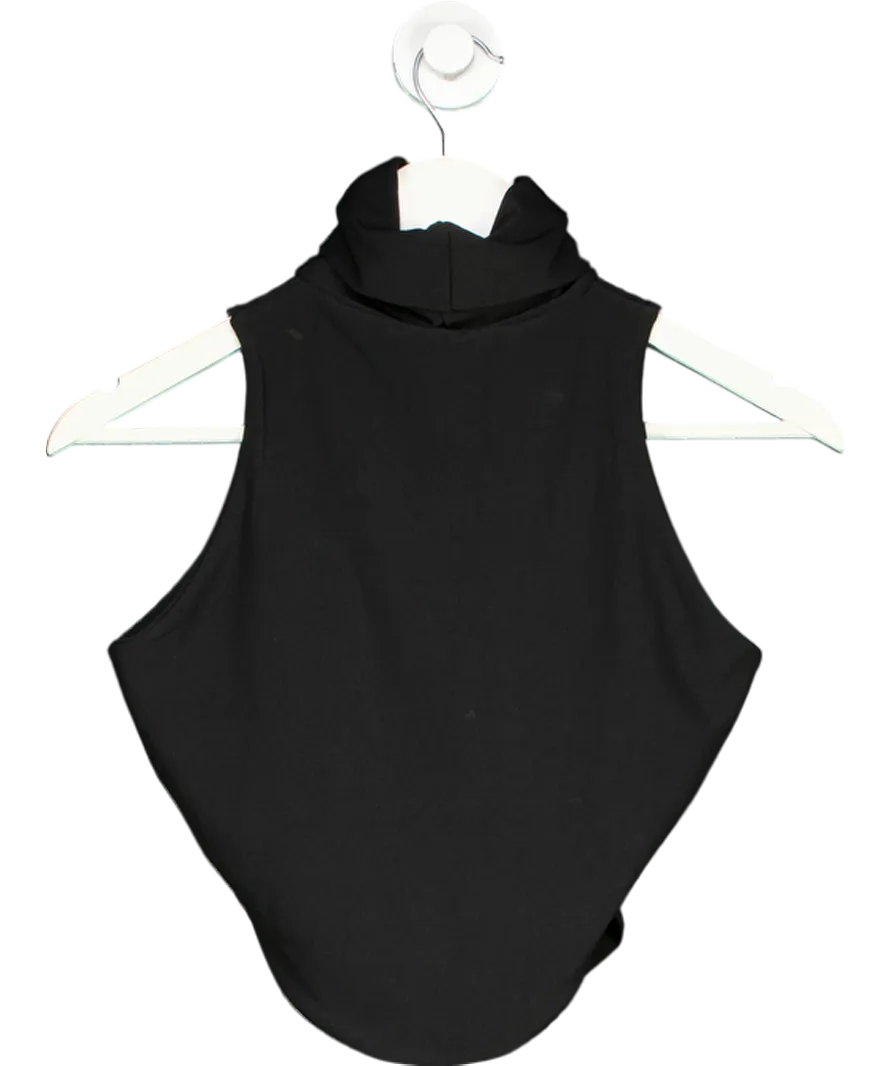 Coucoo Black Roll Neck Cut Out Crop Top UK S