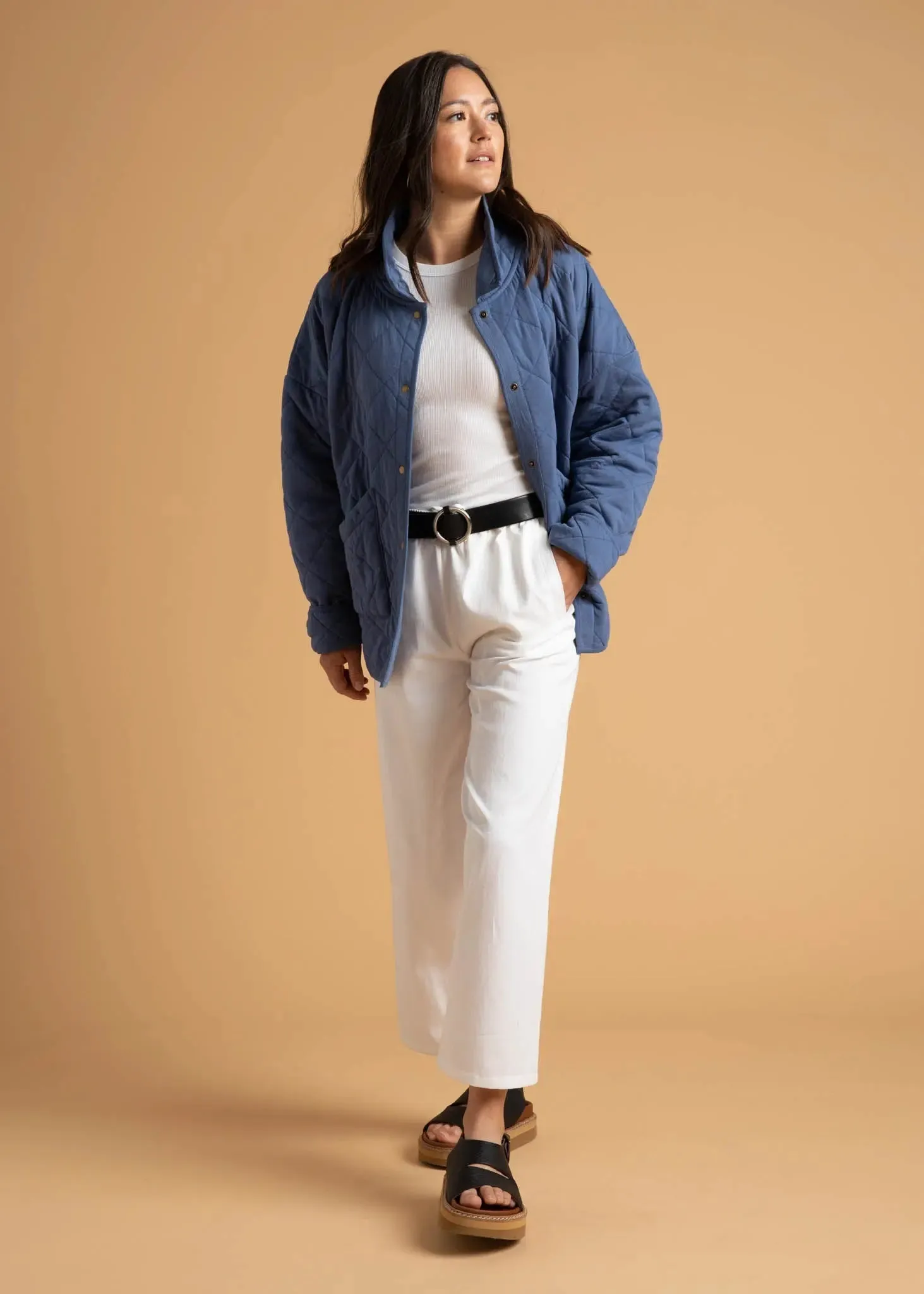 Countryside Quilted Jacket - Inky Blue by And For Good