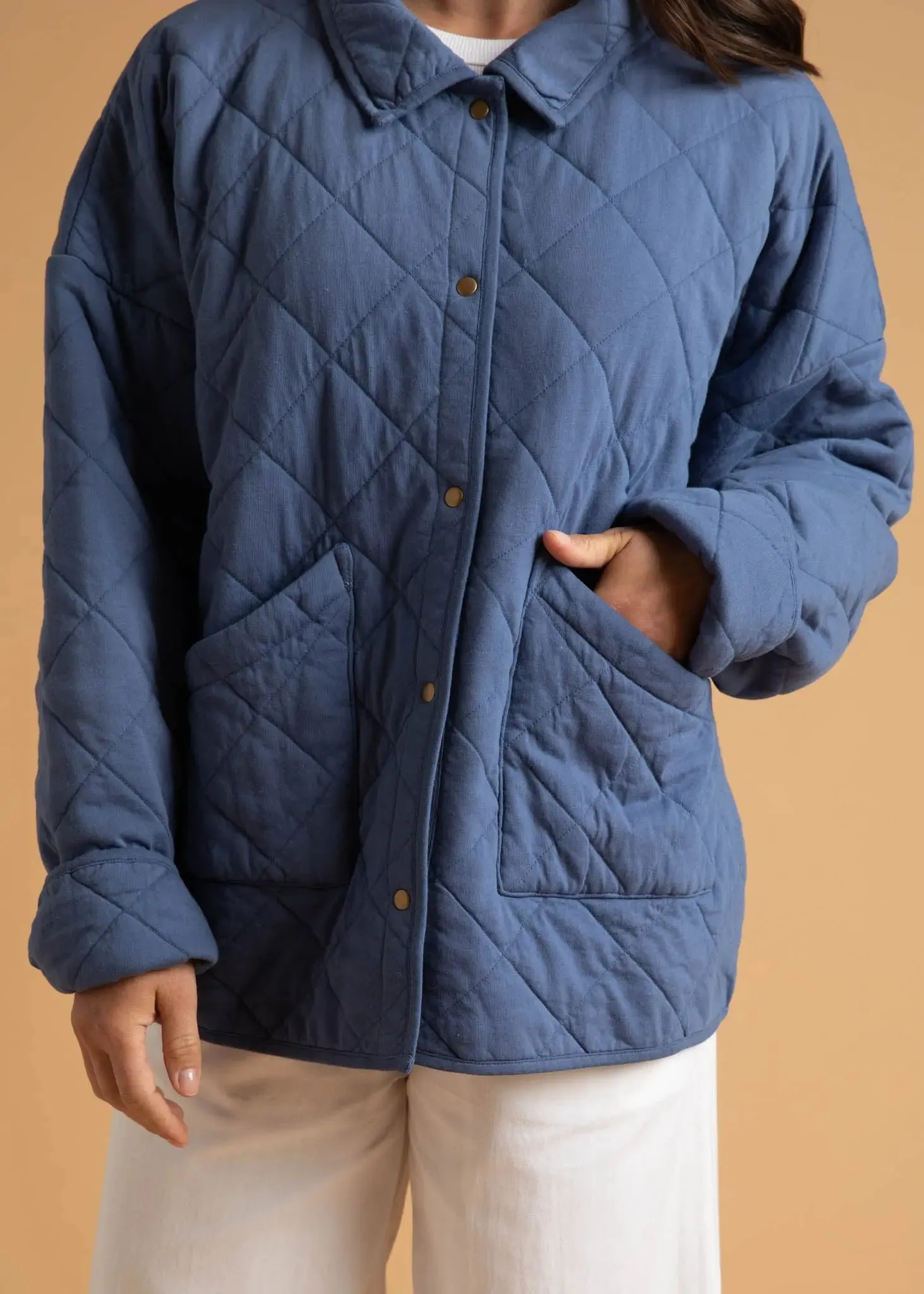 Countryside Quilted Jacket - Inky Blue by And For Good