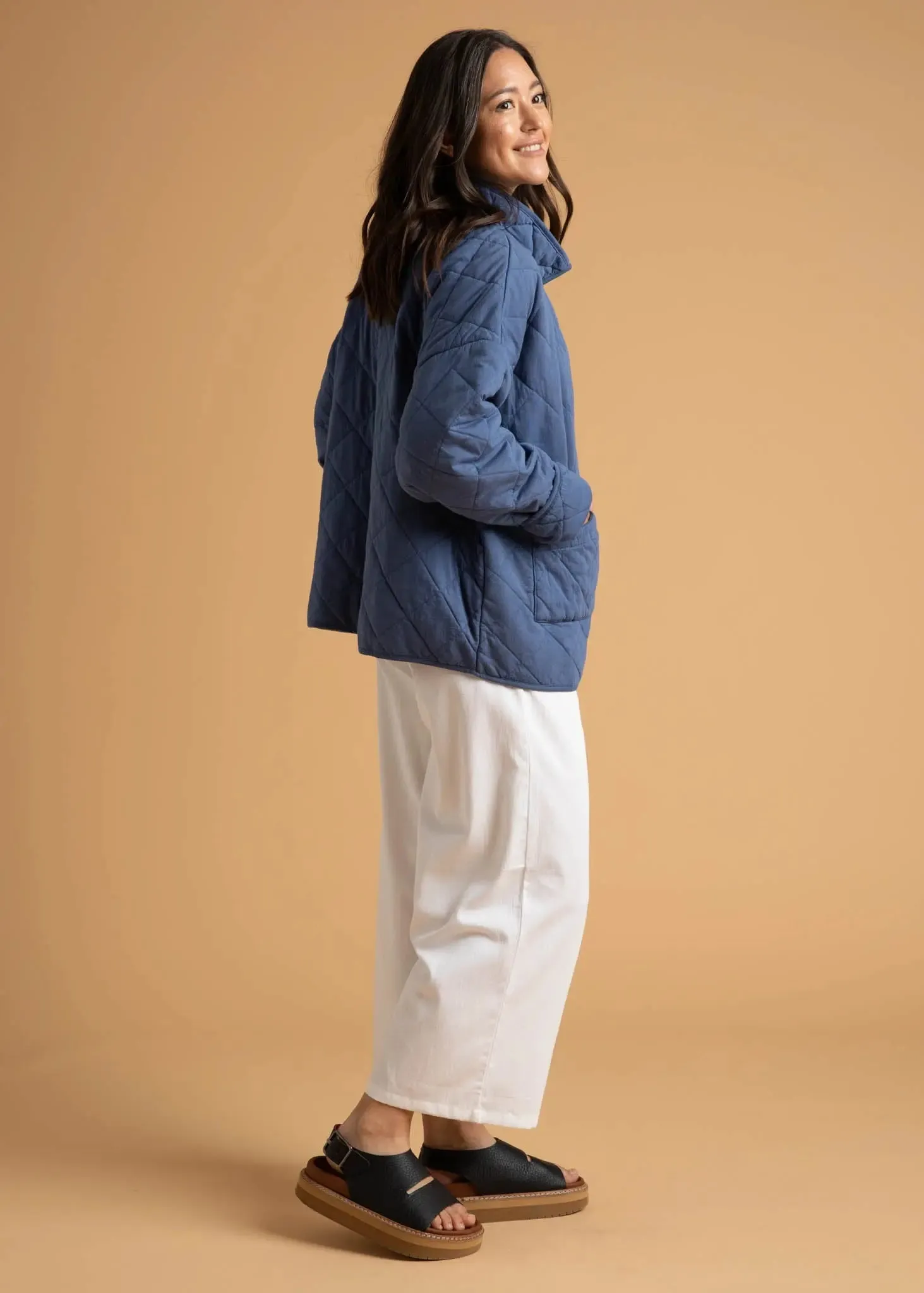 Countryside Quilted Jacket - Inky Blue by And For Good