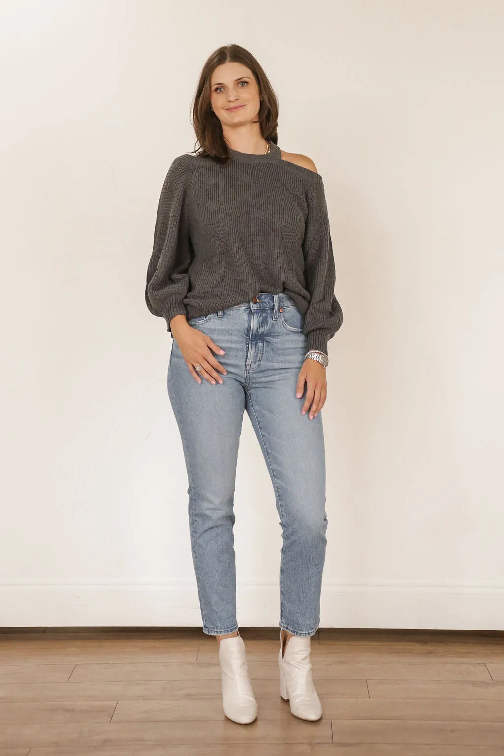 Criss Cross Sweater (Charcoal)