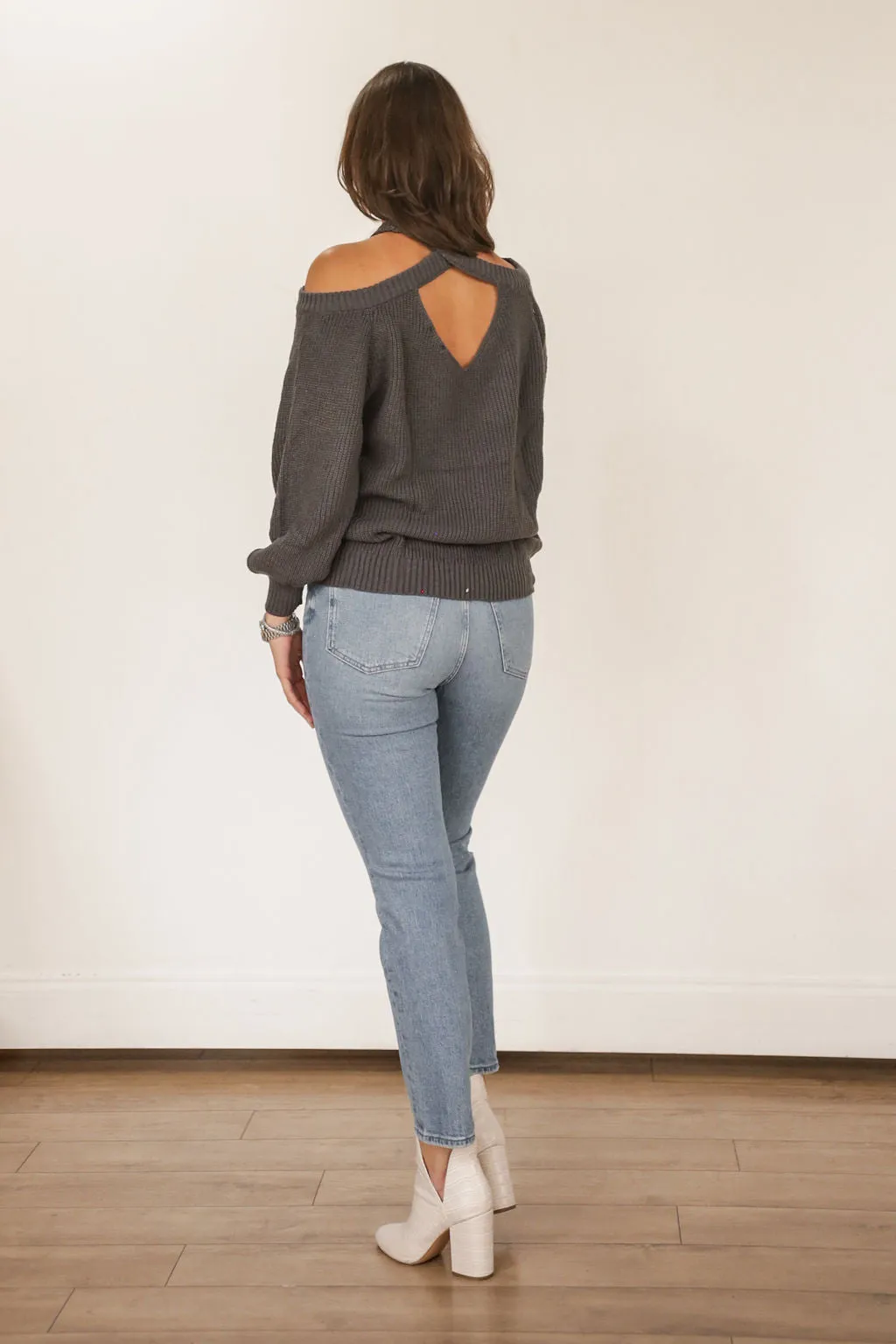 Criss Cross Sweater (Charcoal)