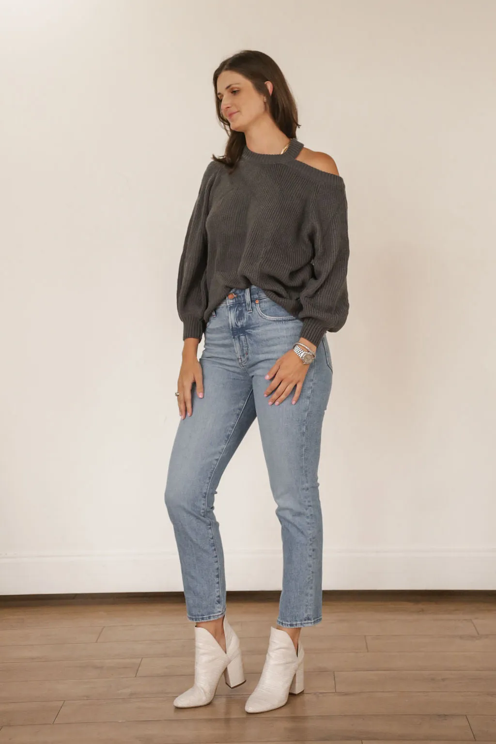 Criss Cross Sweater (Charcoal)