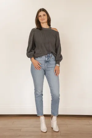 Criss Cross Sweater (Charcoal)