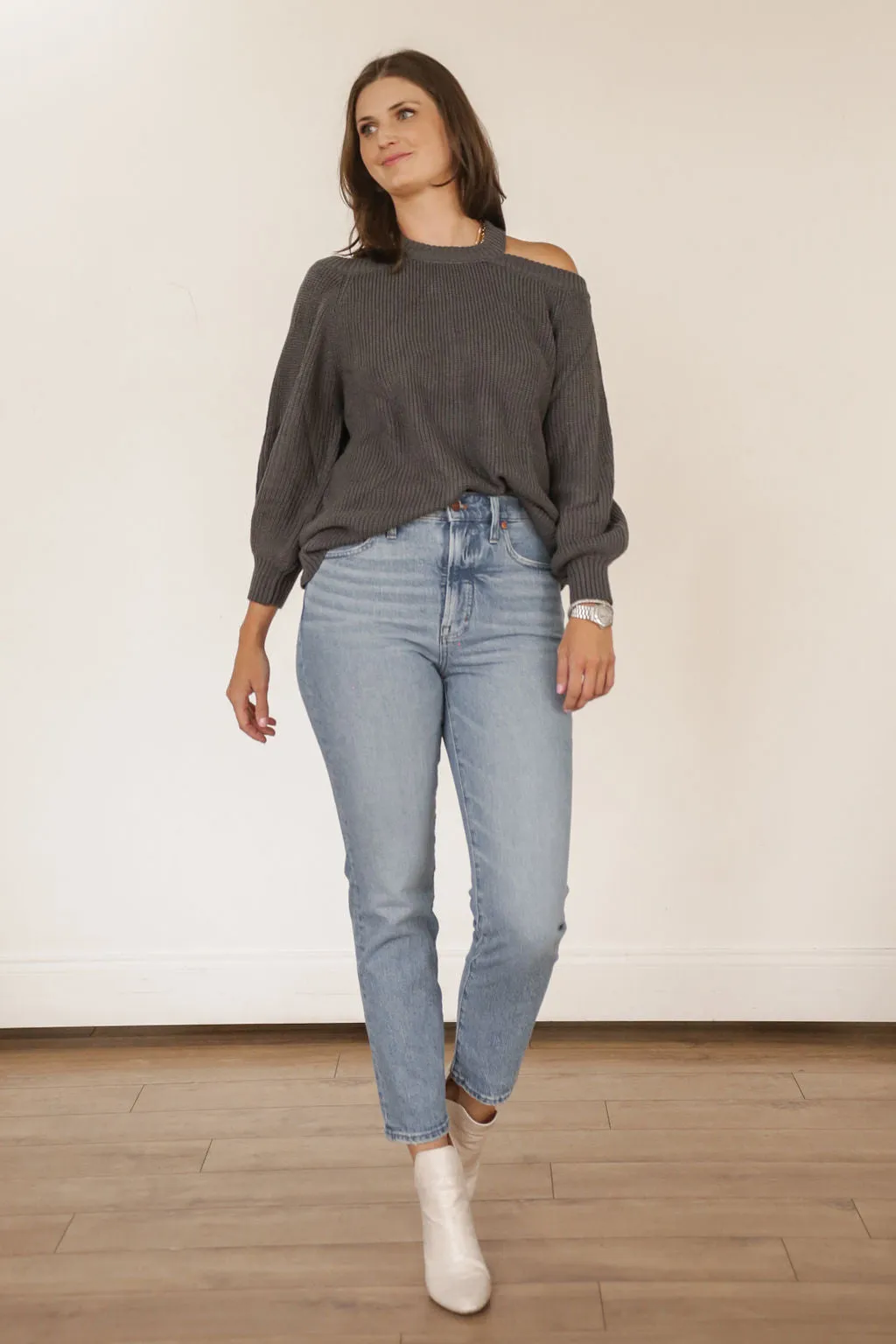 Criss Cross Sweater (Charcoal)
