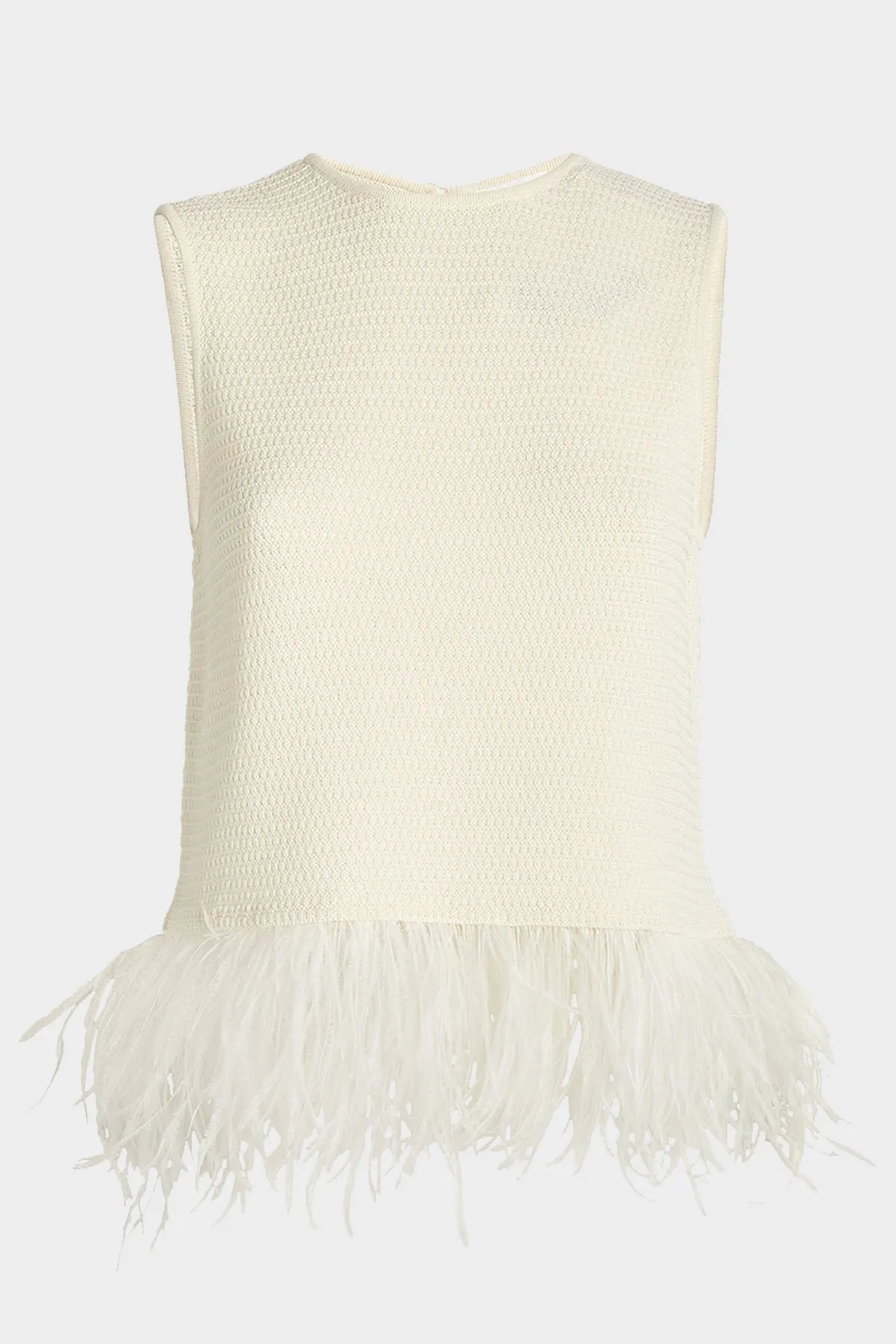Crochet Feather Top in Off White