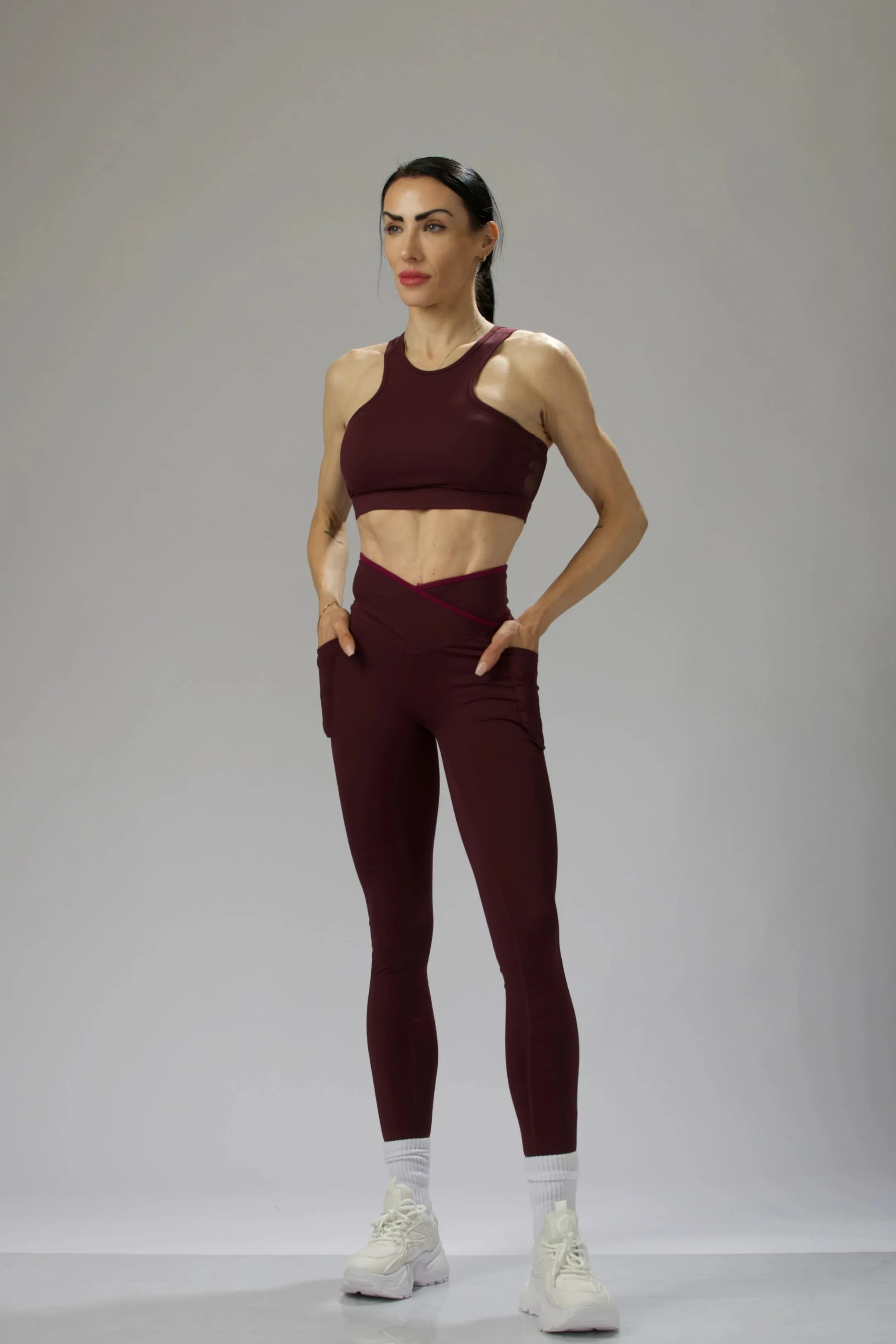 Cross-Over High-Waisted Sculpting Performance Leggings