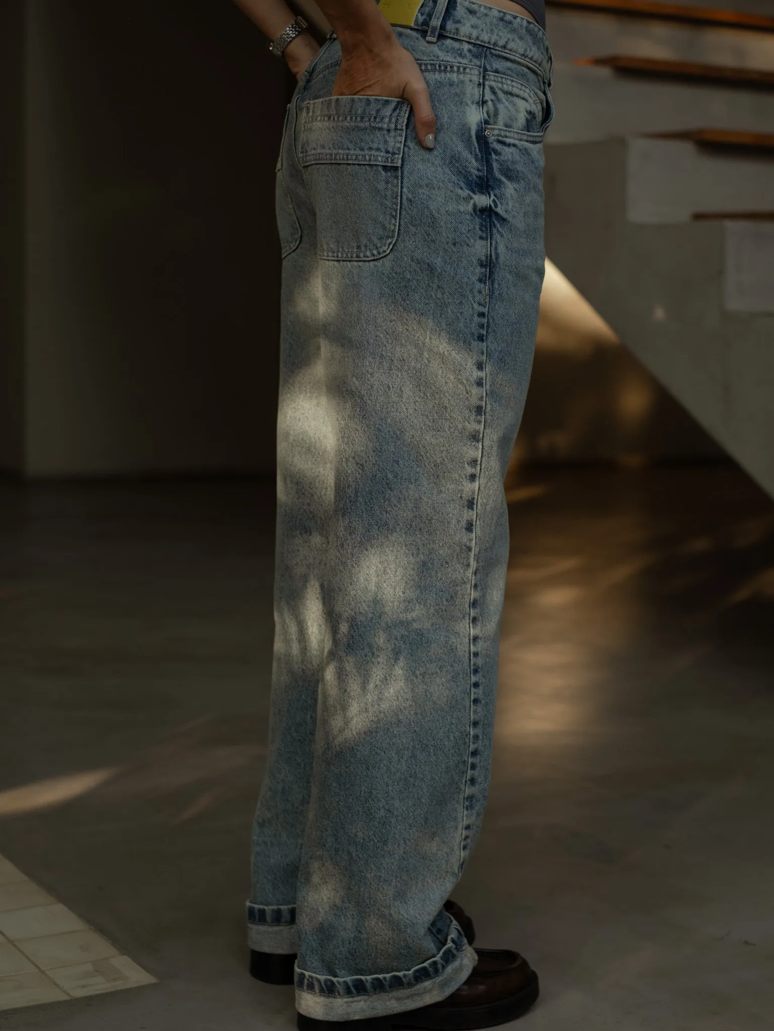 CROSS STRAIGHT JEAN - DIRTY CLEAR BLUE
