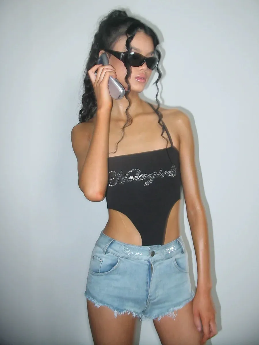 Crystal Denim Shorts