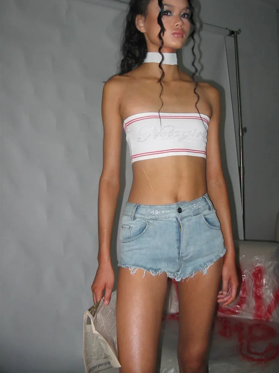 Crystal Denim Shorts