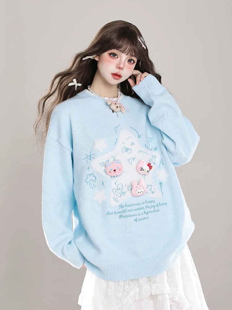 Cute Soft Pullover Sweater Loose Knitwear