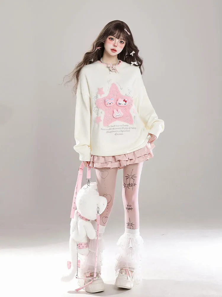 Cute Soft Pullover Sweater Loose Knitwear