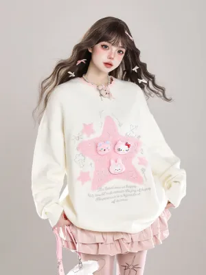 Cute Soft Pullover Sweater Loose Knitwear