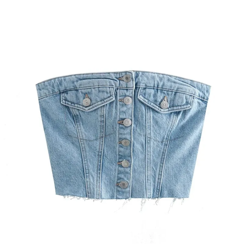 Deena Denim Tube Tops - 3 Styles
