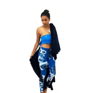 Designer Leggings - Jigsaw Blue