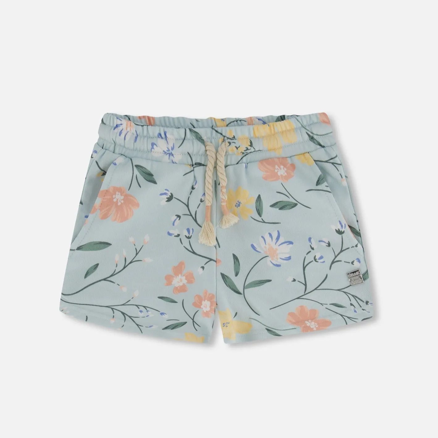 Deux Par Deux Terry Short - Baby Blue Flowers