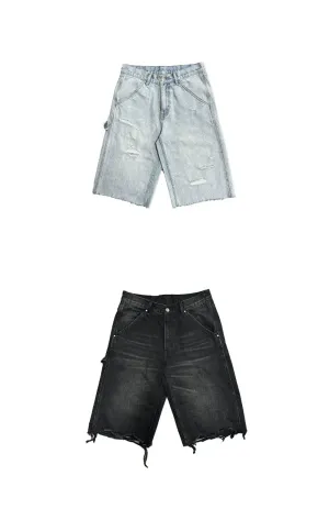 Distressed Denim Shorts